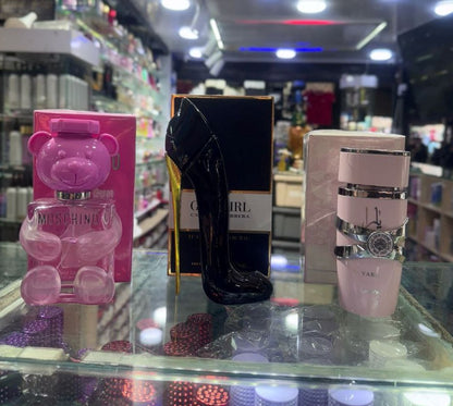 Lleva 3 Perfumes  de Lujo a un precio especial Yara de Lattafa, Good Girl y Moschino Bubble Gum.